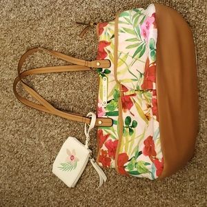 Rosetti Floral mixed media purse